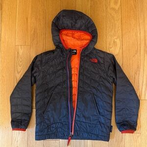 The North Face Black and Orange Hooded Jacket
